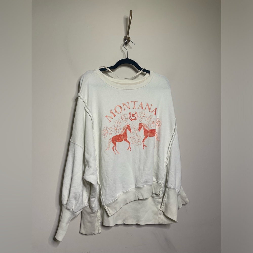 Free People Camden Graphic Montana Oversized Pullover Sweatshirt - Picture 4 of 7